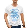Vintage Racing Automotive Nostalgia Distressed Car Premium Tri-Blend Men's V-Neck T-Shirt