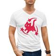 Yk2 Grunge Scary Cat With Shooting Stars 90s Nostalgia Men's V-Neck T-Shirt