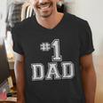 1 Dad Number One Father's Day Vintage Style Men's V-Neck T-Shirt 1 Dad Number One Father's Day Vintage Style Men's V-Neck T-Shirt