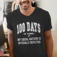 100 Days Of School Sarcastic Teacher Introvert Kid 100th Day Men's V-Neck T-Shirt