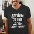 12th Grade GraduationShirt Grad Graduate Education Men's V-Neck T-Shirt