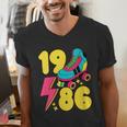 1986 Retro Raised In The 80s Old School Nostalgia Vibes Men's V-Neck T-Shirt 1986 Retro Raised In The 80s Old School Nostalgia Vibes Men's V-Neck T-Shirt