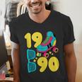 1990 Retro Raised In The 90s Old School Nostalgia Vibes Men's V-Neck T-Shirt 1990 Retro Raised In The 90s Old School Nostalgia Vibes Men's V-Neck T-Shirt