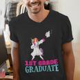 1st Grade Graduation Dabbing Unicorn Lover T-Shirt Kids Men's V-Neck T-Shirt