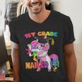 1st Grade Nailed It Flossing Unicorn Graduation Shirt Men's V-Neck T-Shirt