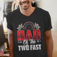 2 Year Old Racing Car Two Fast Birthday 2nd Family Dad Men's V-Neck T-Shirt