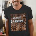 2026 Football Senior Grandpa Graduation Matching Family Men's V-Neck T-Shirt