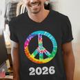 2026 Graduation Class Year Tie Dye Peace Sign Graduate Shirt Men's V-Neck T-Shirt