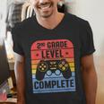 2nd Grade Level Complete Graduation Student Video Gamer Men's V-Neck T-Shirt