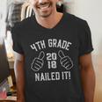 4th Grade Nailed It 2018 Graduation Men's V-Neck T-Shirt