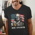 4th Of July Franklin Ben Drankin American Dad Men Women Men's V-Neck T-Shirt 4th Of July Franklin Ben Drankin American Dad Men Women Men's V-Neck T-Shirt