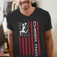 4th Of July US Flag Cheer Dad Shirt For Father's Cheer Men's V-Neck T-Shirt