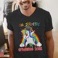 5th Grade Graduate Class 2021 Dabbing Unicorn Graduation Men's V-Neck T-Shirt