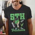 5th Grade Graduate Dinosaur Dab Graduation School Men's V-Neck T-Shirt