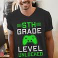 5th Grade Level Unlocked Back To School Gamer Graduation Men's V-Neck T-Shirt