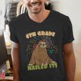 6th Grade Graduation Sloth Nailed It Class Of 2025 Men's V-Neck T-Shirt