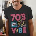70s Retro Style Roller Skate Cassette Music Nostalgia Men's V-Neck T-Shirt 70s Retro Style Roller Skate Cassette Music Nostalgia Men's V-Neck T-Shirt