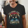 7th Grade Level Complete Gamer Class Of 2025 Graduation Boy Men's V-Neck T-Shirt