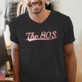 The 80S Eighties Decade Nostalgia Music Vintage Varsity Men's V-Neck T-Shirt