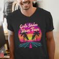 80s Fashion Girls Just Wanna Have Fun 1980s Nostalgia Men's V-Neck T-Shirt