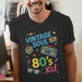 80’s Kid Nostalgia Retro Music Lover Retro 1980s Throwback Men's V-Neck T-Shirt