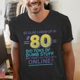 80s Nostalgia Retro Humor So Glad I Grew Up In The 80s Men's V-Neck T-Shirt