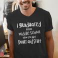 8th Grade Grad Middle School Graduation Junior High Graduate Men's V-Neck T-Shirt