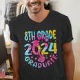 8th Grade Graduate 2024 Graduation Last Day Of School Tie Men's V-Neck T-Shirt