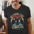 8th Grade Level Complete Gamer Class Of 2025 Graduation Boy Men's V-Neck T-Shirt