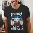 8th Grade Level Complete Graduation Class 2023 Gamer Boys Men's V-Neck T-Shirt