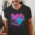 90's Vibe Retro Style Cassette Tape Nostalgia 1990s Party Men's V-Neck T-Shirt