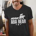 Aba Bear For Jewish Dad With Four Kids On Father's Day Men's V-Neck T-Shirt