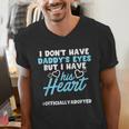 Adoption Announcement Day Dad Heart Small Men's V-Neck T-Shirt