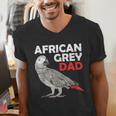 African Grey Parrot Dad Congo Bird Father Men's V-Neck T-Shirt