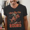 Ain't My First Rodeo Bull Riding Cowboy Dad Rider Boy Men Men's V-Neck T-Shirt