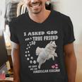 American Eskimo Dog Mom Eskie Dad Art Eskie Lover Quote Men's V-Neck T-Shirt