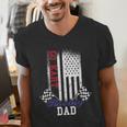American Flag Go Kart Racing Race Dad Flag Men's V-Neck T-Shirt