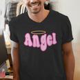 Angel Y2k Aesthetic 2000s Millennial Nostalgia Retro Pink Men's V-Neck T-Shirt Angel Y2k Aesthetic 2000s Millennial Nostalgia Retro Pink Men's V-Neck T-Shirt