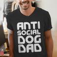 Anti-Social Dog Dad Quote For Anti Social Introvert Persons Men's V-Neck T-Shirt