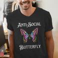 Antisocial Butterfly Aesthetic Introvert For Women Men Men's V-Neck T-Shirt Antisocial Butterfly Aesthetic Introvert For Women Men Men's V-Neck T-Shirt