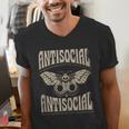 Antisocial Butterfly Quote Socially Selective Introvert Men's V-Neck T-Shirt Antisocial Butterfly Quote Socially Selective Introvert Men's V-Neck T-Shirt