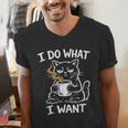 Antisocial Introvert Cat Coffee Sarcastic Attitudes Graphic Men's V-Neck T-Shirt Antisocial Introvert Cat Coffee Sarcastic Attitudes Graphic Men's V-Neck T-Shirt