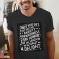 Anxiety Awkward Dark Humor Quote Introverts Sarcastic Men's V-Neck T-Shirt
