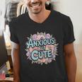 Anxious But Cute Introvert Floral Social Anxiety Men's V-Neck T-Shirt Anxious But Cute Introvert Floral Social Anxiety Men's V-Neck T-Shirt