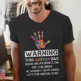 Autism Awareness Warning This Autism Dad T-Shirt Men's V-Neck T-Shirt