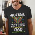 Autism Doesnt Come With Manual Dad Puzzle Awareness Men Men's V-Neck T-Shirt