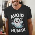 Avoid Humans Cute Kawaii Pastel Ghost Introvert Saying Men's V-Neck T-Shirt Avoid Humans Cute Kawaii Pastel Ghost Introvert Saying Men's V-Neck T-Shirt