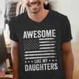 Awesome Like My Daughters Men Fathers Day Dad Men's V-Neck T-Shirt