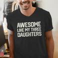 Awesome Like My Three Daughters Dad Joke Small Men's V-Neck T-Shirt Awesome Like My Three Daughters Dad Joke Small Men's V-Neck T-Shirt
