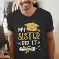Back To School My Sister Did It Graduation Proud Sister Graduated Female X-Small Men's V-Neck T-Shirt